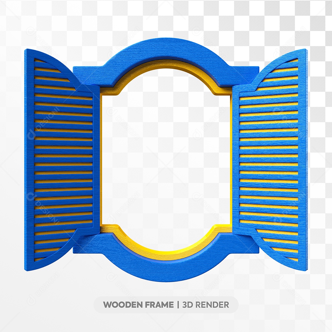 Janela de Madeira Elemento 3D de São João PSD