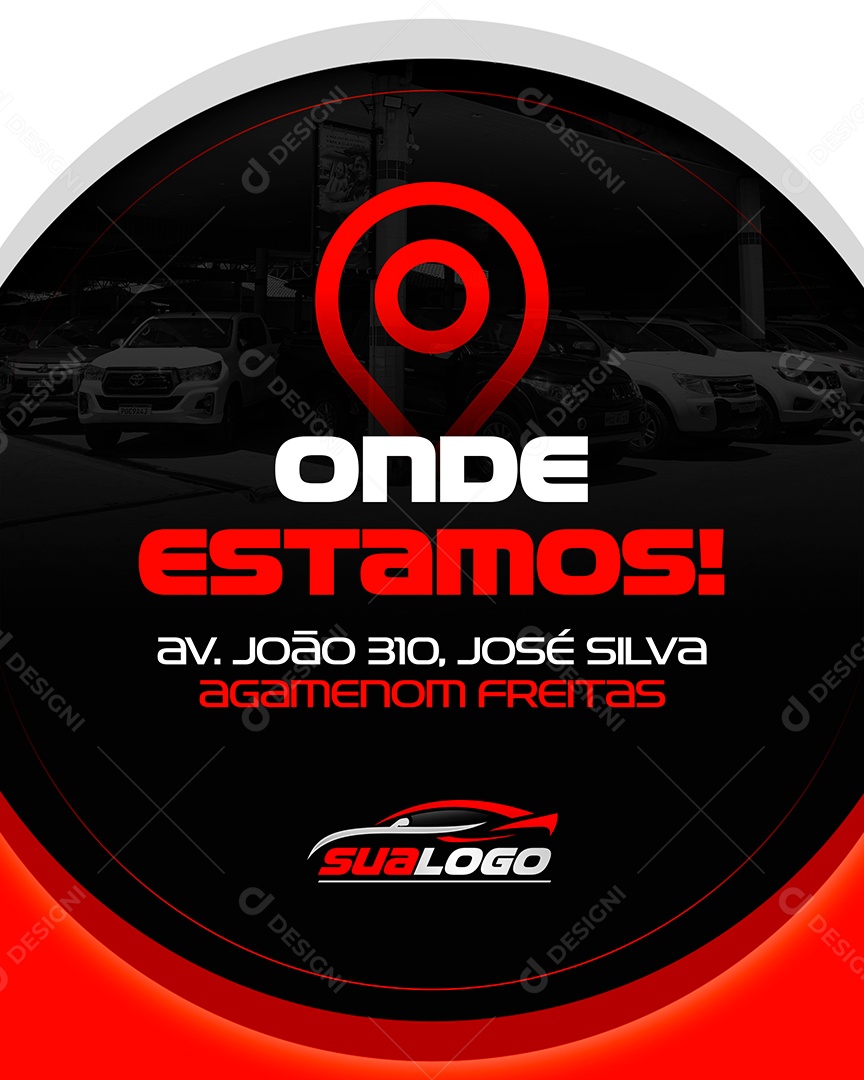 Social Media Concessionária Onde Estamos PSD Editável