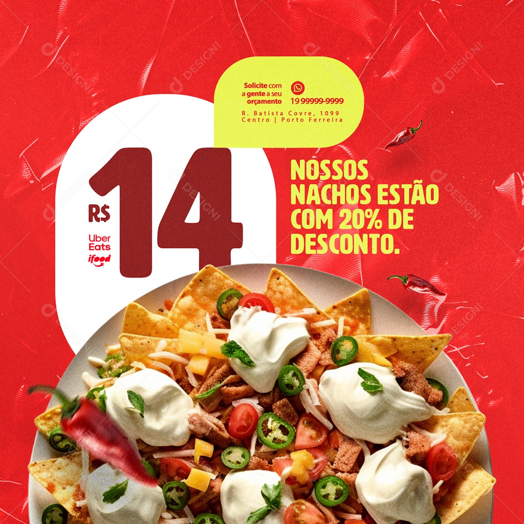 Nossos Nachos estão com Desconto Social Media PSD Editável