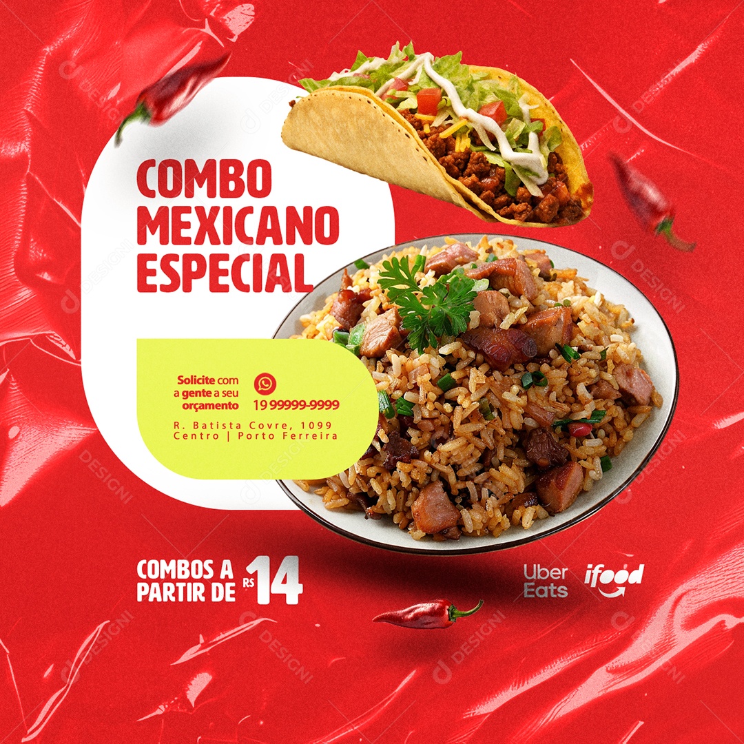 Combo Mexicano Especial Social Media PSD Editável