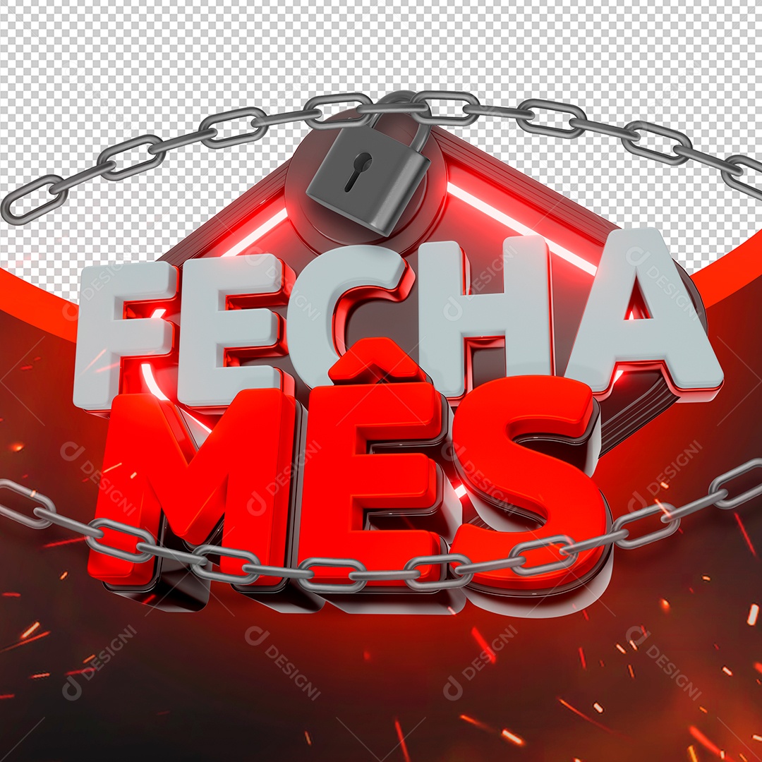 Selo 3D Fecha Mês Para Composição PSD