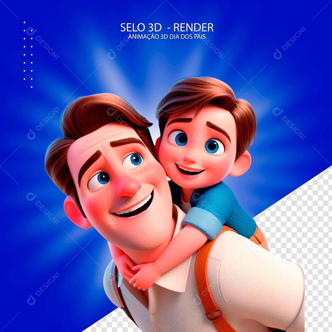 Elemento IA 3D Dia dos Pais PSD