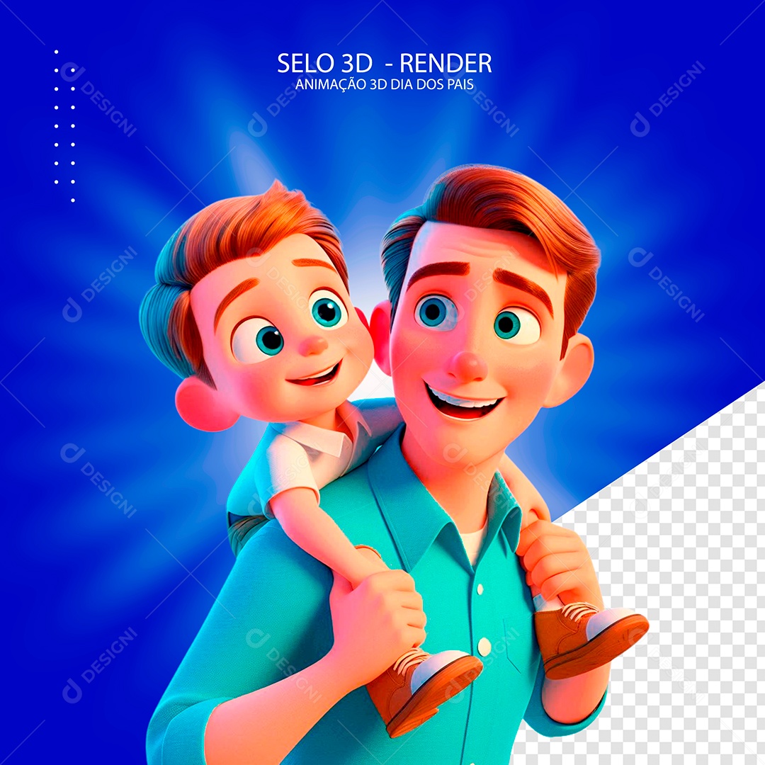Animação 3D Dia dos Pais PSD