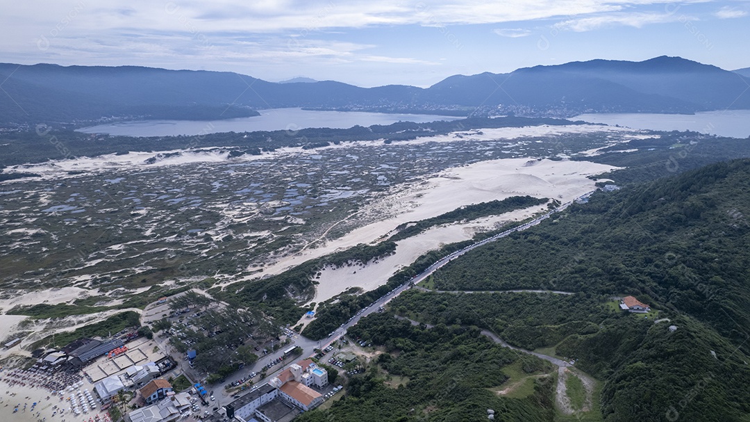 Visão aérea da praia da Joaquina