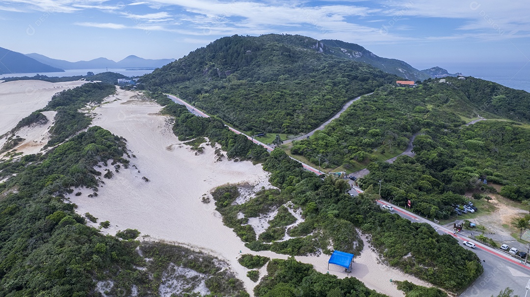 Vista aérea da praia da Joaquina em Florianópolis