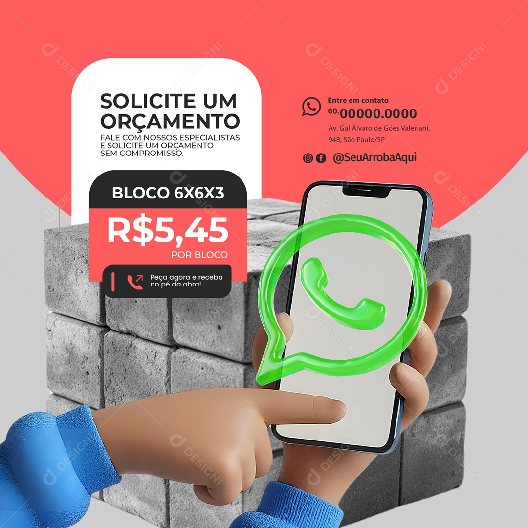 Solicite um Orçamento Social Media PSD Editável