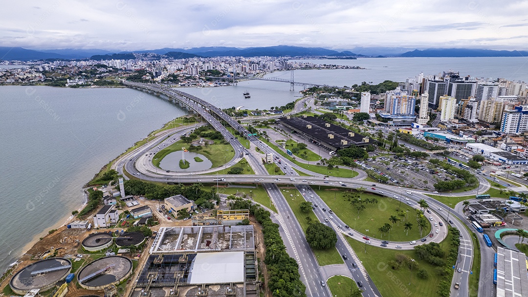 Vista aérea do centro de Florianópolis
