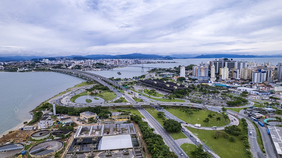 Vista aérea do centro de Florianópolis