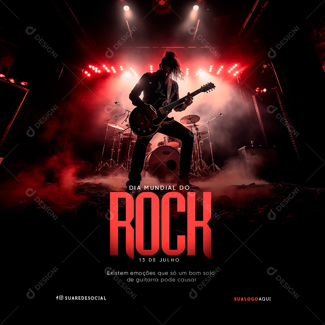 Rock Day July 13th Social Media PSD Editable