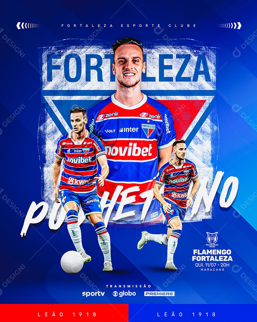 Futebol Flamengo X Fortaleza Social Media PSD Editável