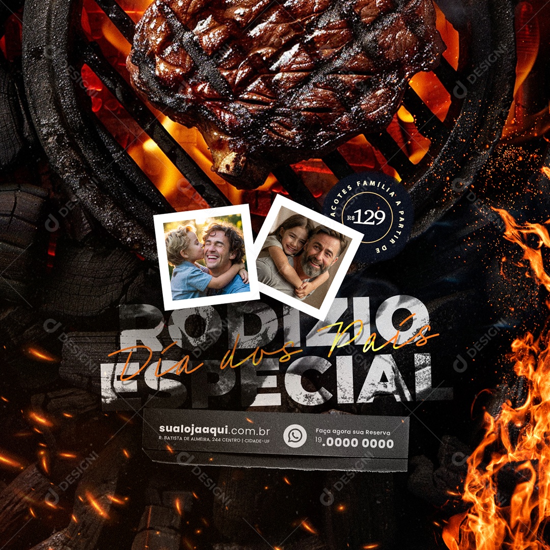 Rodízio Escpecial Dia dos Pais Social Media PSD Editável