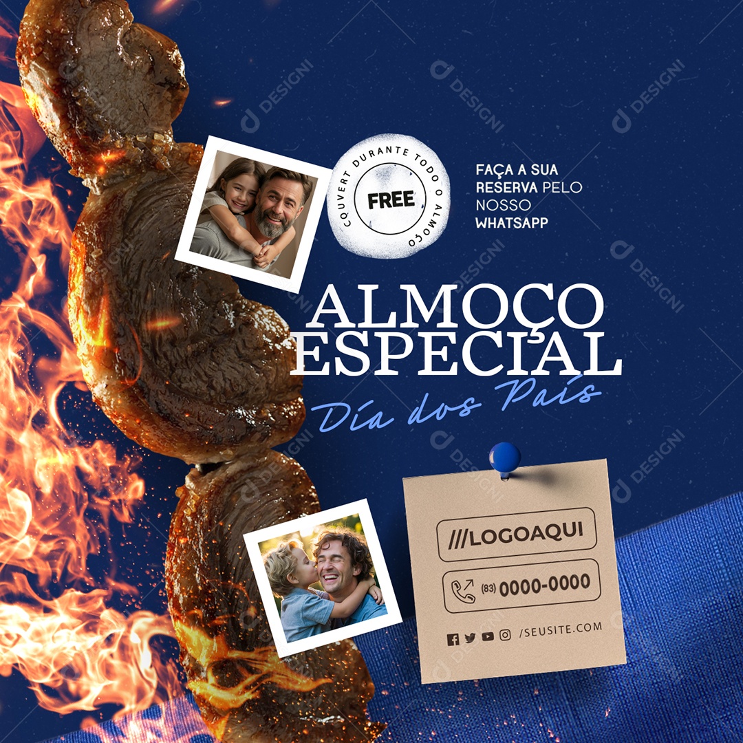 Almoço Especial Dia dos Pais Social Media PSD Editável