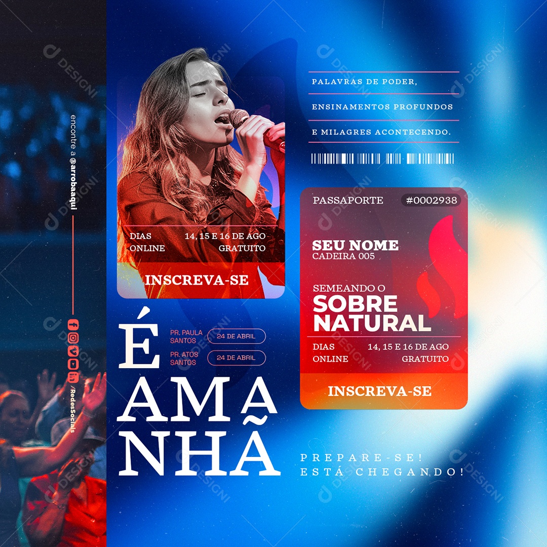 É Amanhã Prepare-se Social Media PSD Editável