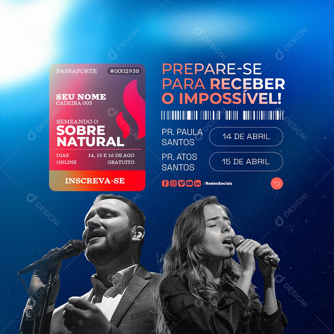 Get Ready to Receive the Impossible Editable Social Media PSD