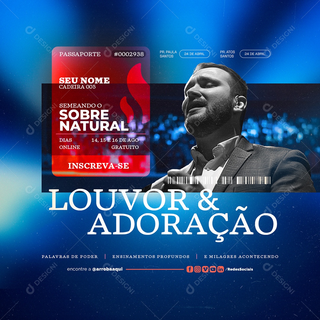 Louvor e Adoração Social Media PSD Editável