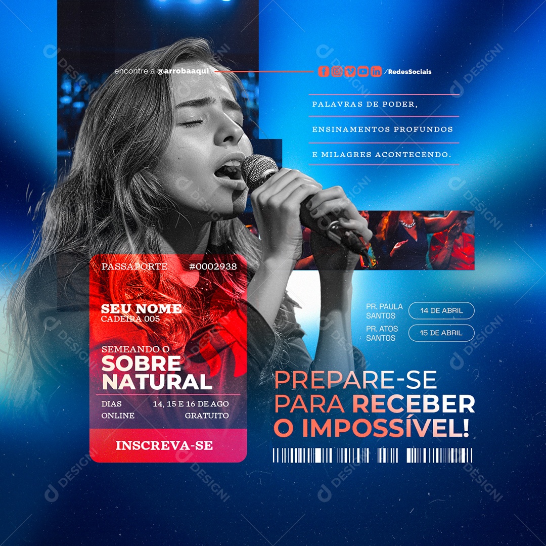 Prepare-se para Receber o Impossível Social Media PSD Editável