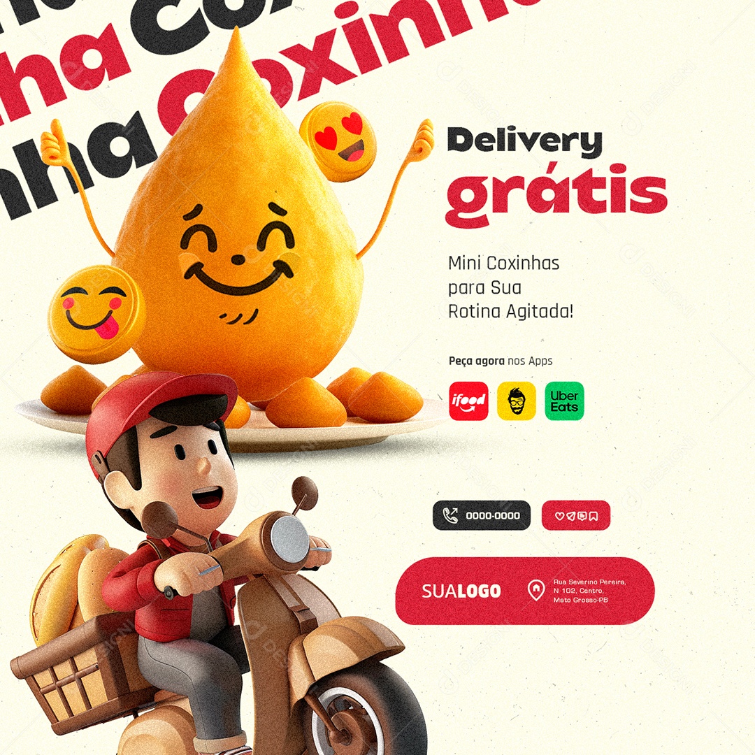 Delivery Grátis Social Media PSD Editável