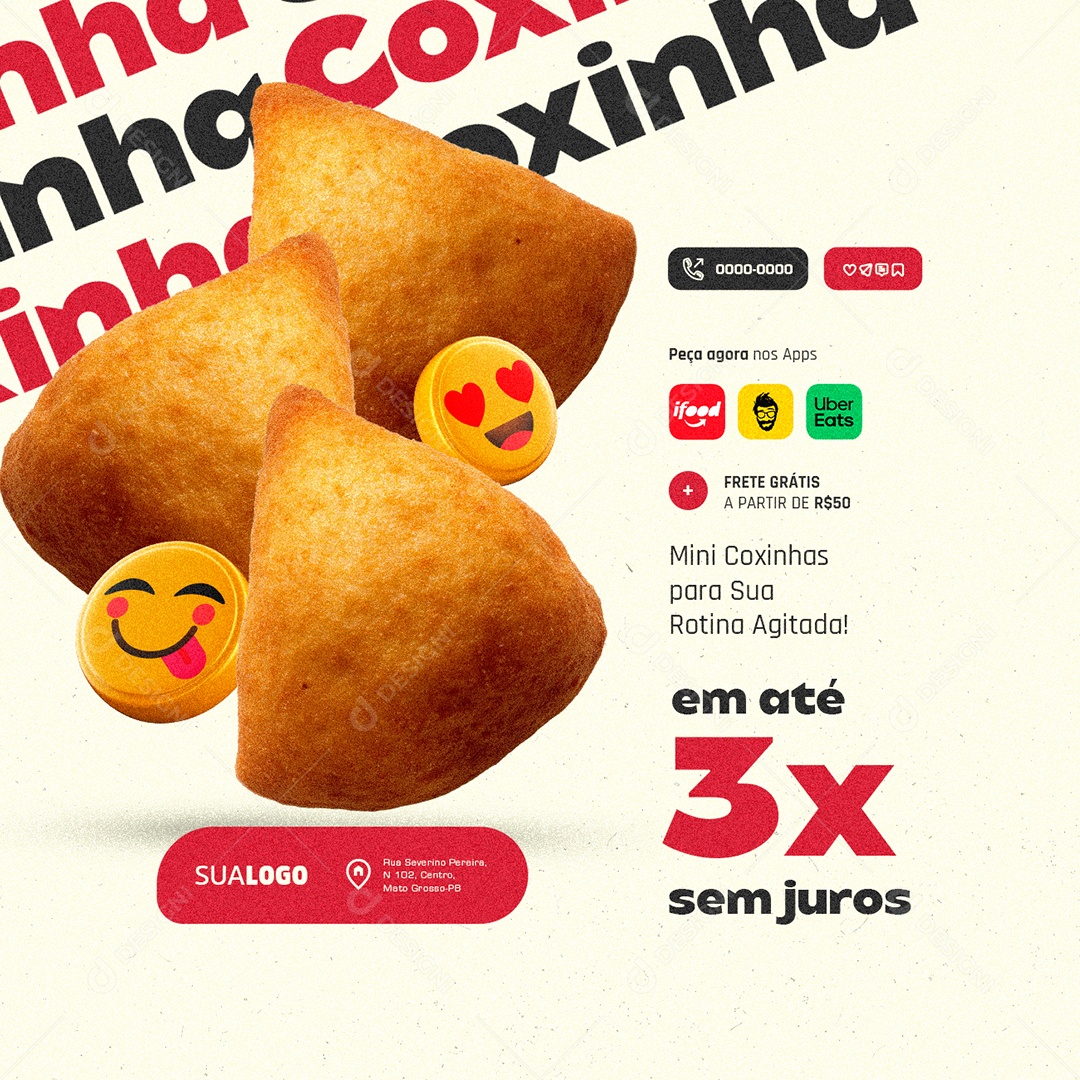 Mini Coxinhas Social Media PSD Editável