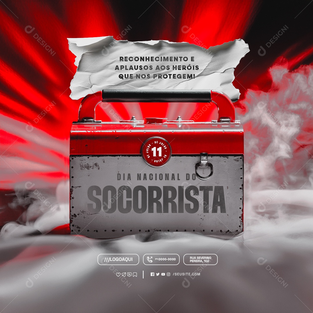 Dia do Socorrista 11 de Julho Social Media PSD Editável