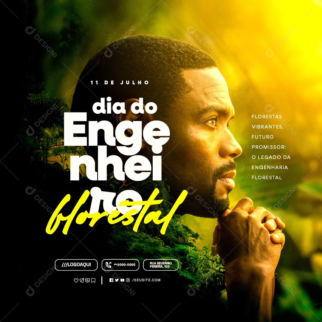 Dia do Engenheiro Florestal 12 de Julho Social Media PSD Editável