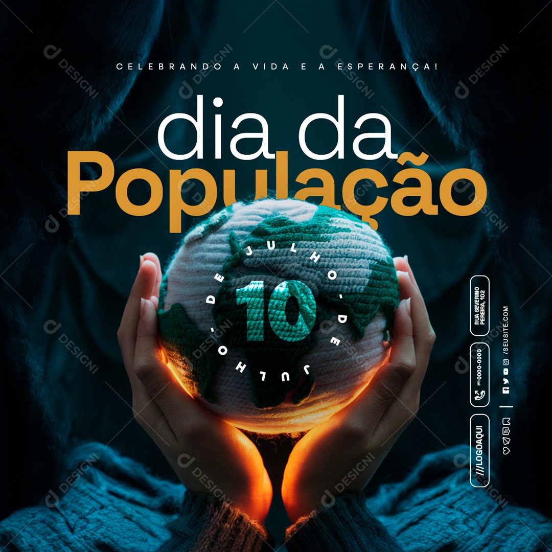 Dia da População 11 de Julho Celebrando a Vida e a Esperança Social Media PSD Editável