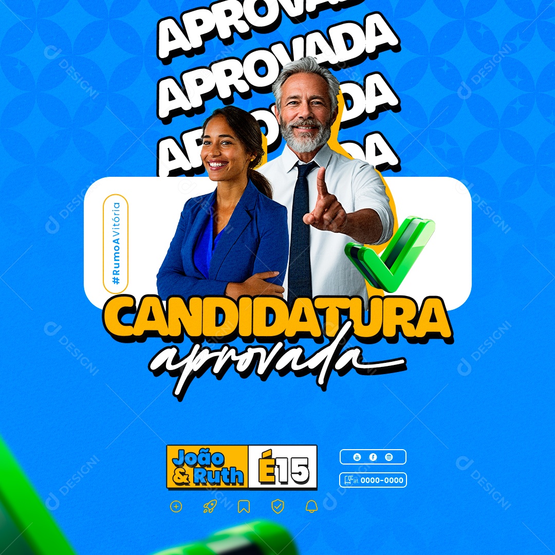 Política Candidatura Aprovada Social Media PSD Editável