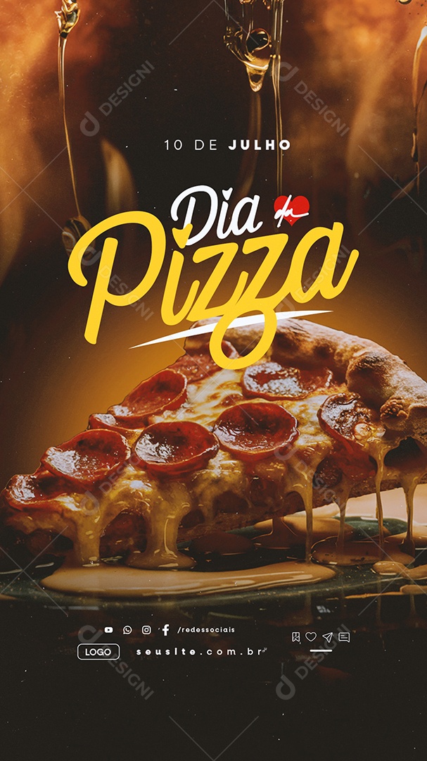 Story Dia da Pizza 10 de Julho Social Media PSD Editável