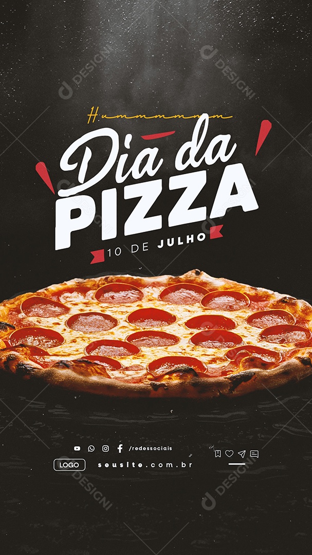 Story Social Media Dia da Pizza 10 de Julho PSD Editável