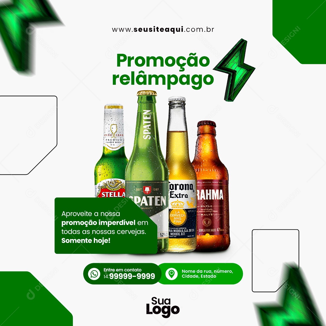 Posto de Combustível Promoção Relâmpago Social Media PSD Editável