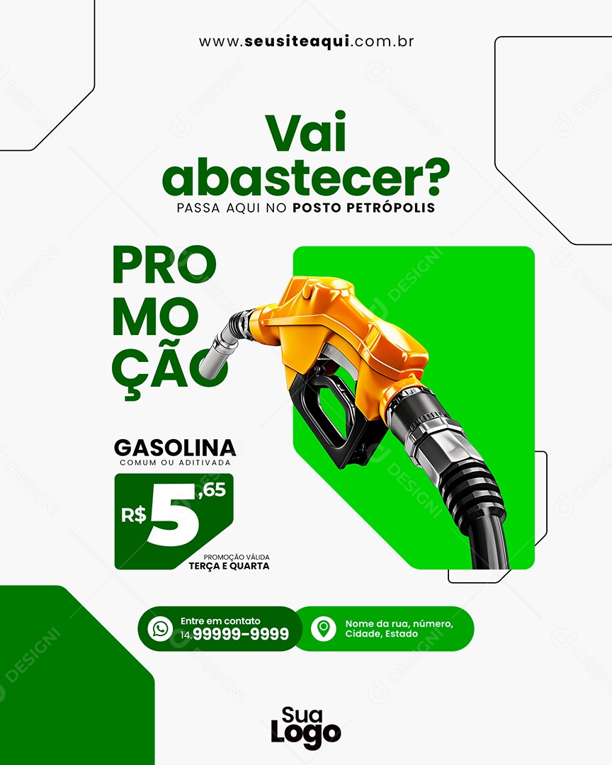 Social Media Posto de Combustível Vai Abastecer PSD Editável