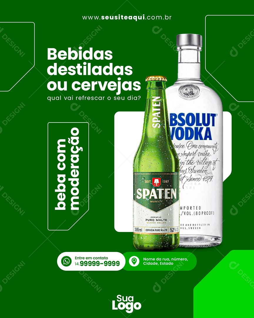 Social Media Posto de Combustível Bebidas Destiladas ou Cervejas PSD Editável