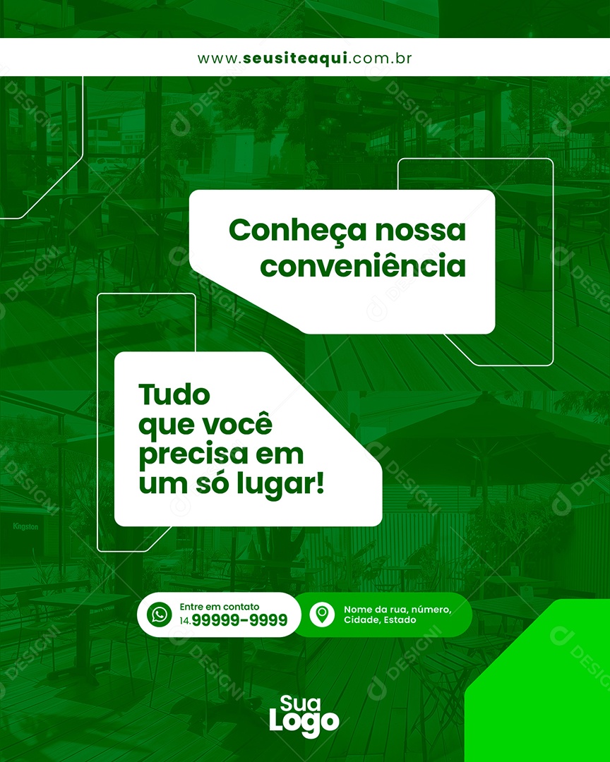 Social Media Posto de Combustível Conheça Nossa Conveniência PSD Editável