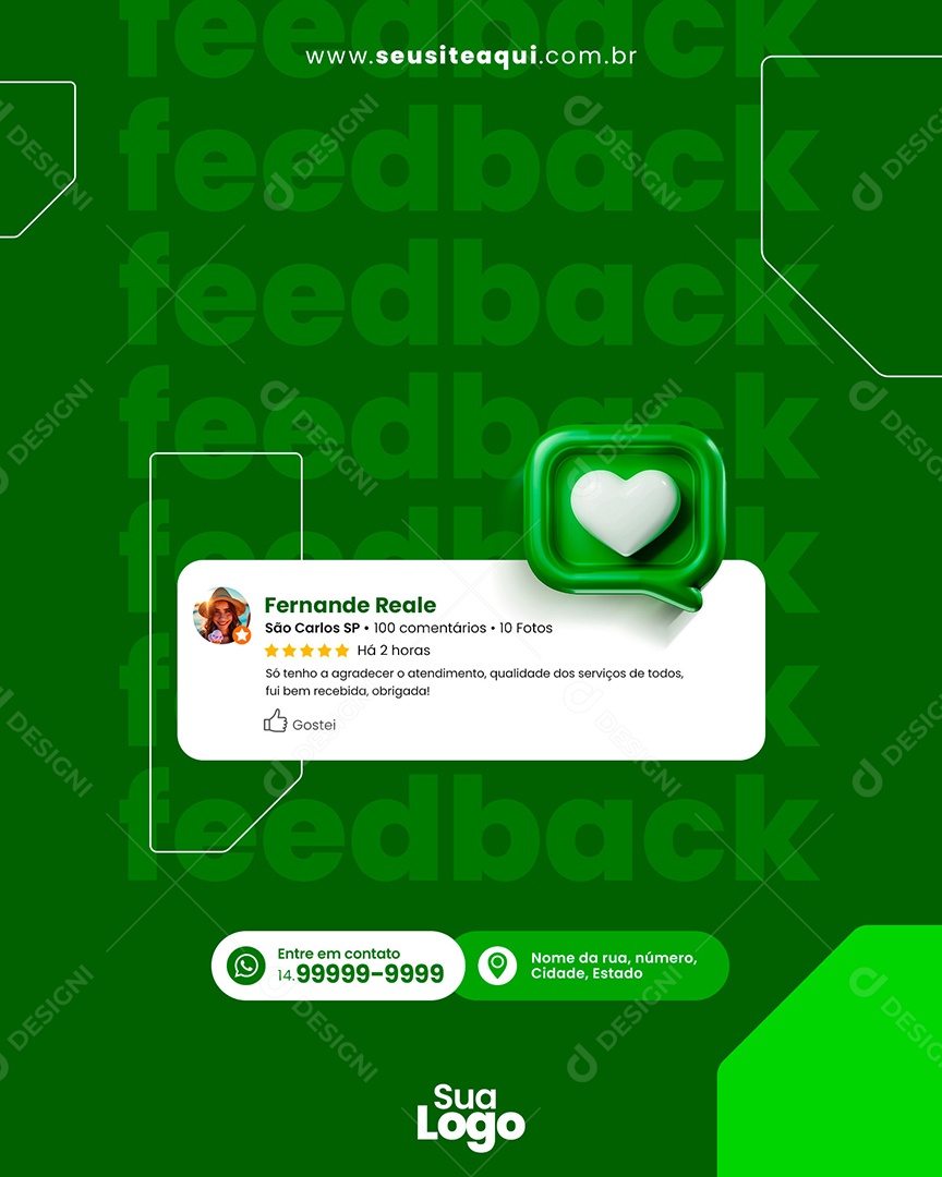 Social Media Posto de Combustível Feedback PSD Editável