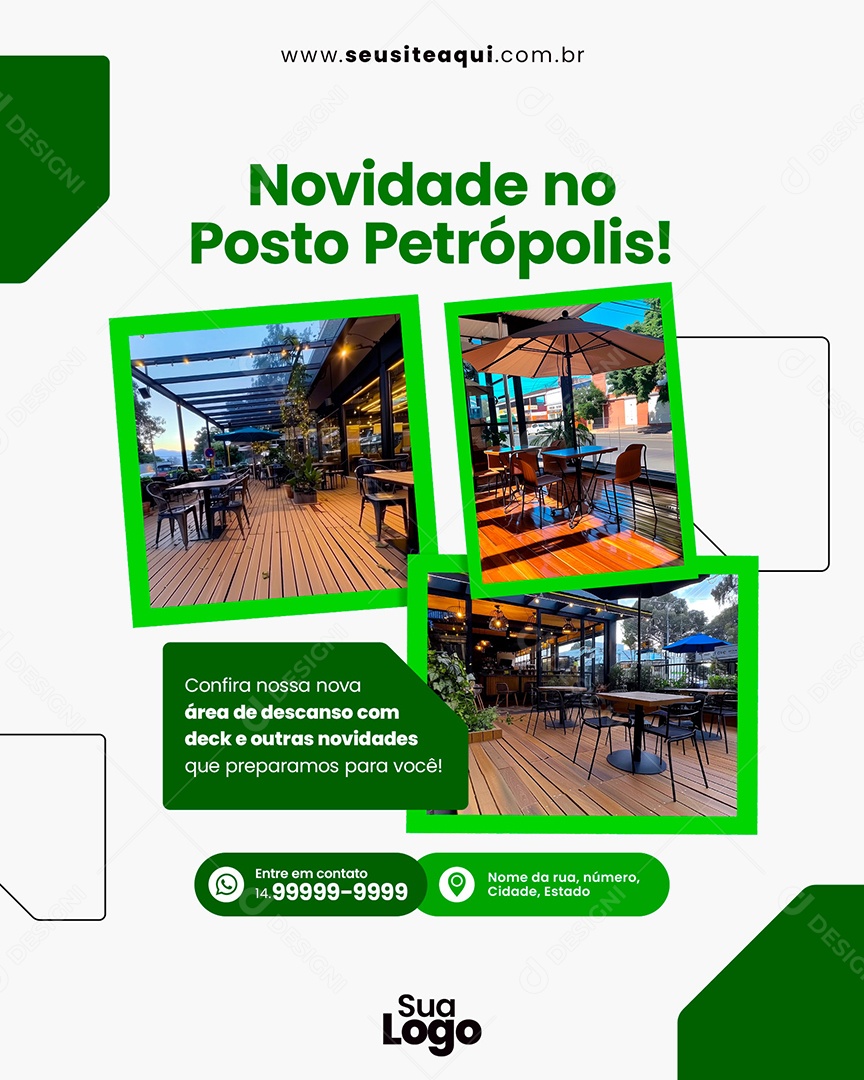 Social Media Posto de Combustível Novidade no Posto PSD Editável