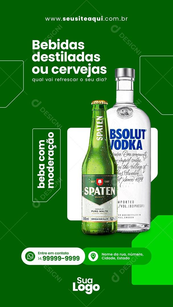 Story Social Media Posto de Combustível Bebidas Destiladas PSD Editável