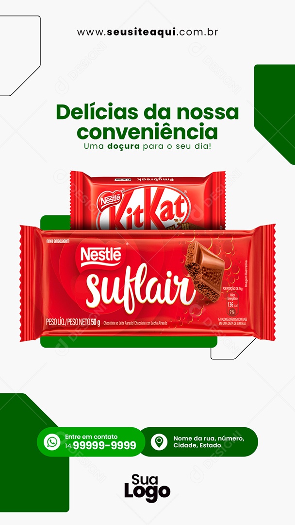 Story Social Media Posto de Combustível Delícias da Nossa Conveniência PSD Editável