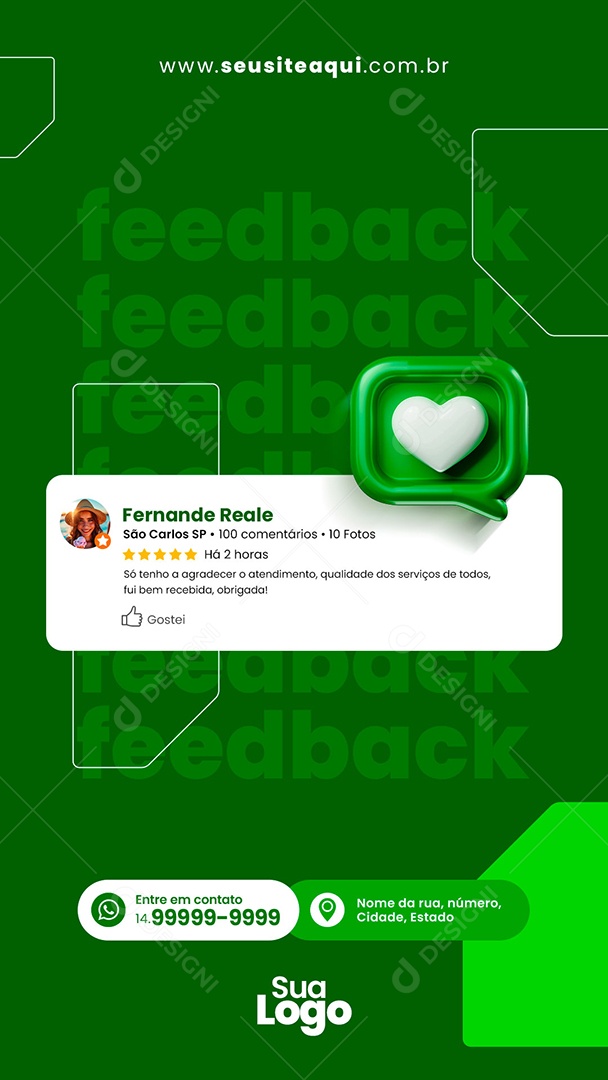 Story Social Media Posto de Combustível Feedback PSD Editável