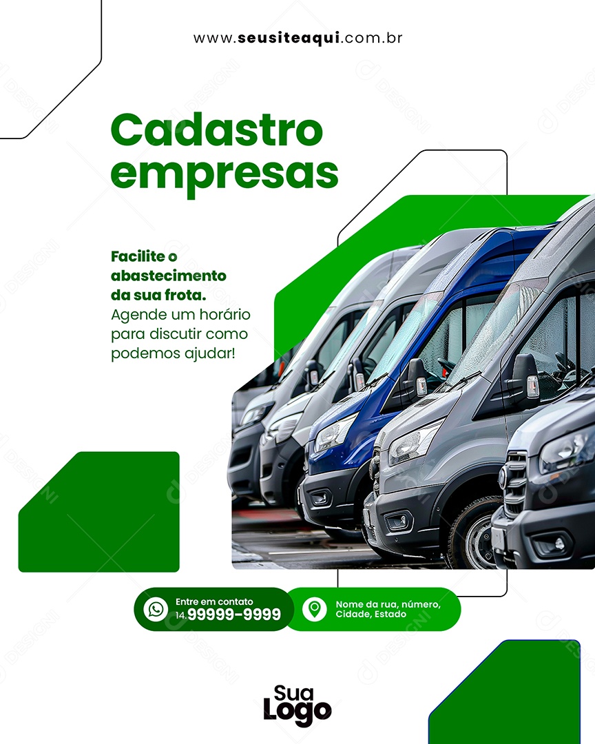 Social Media Posto de Combustível Cadastro Empresas PSD Editável