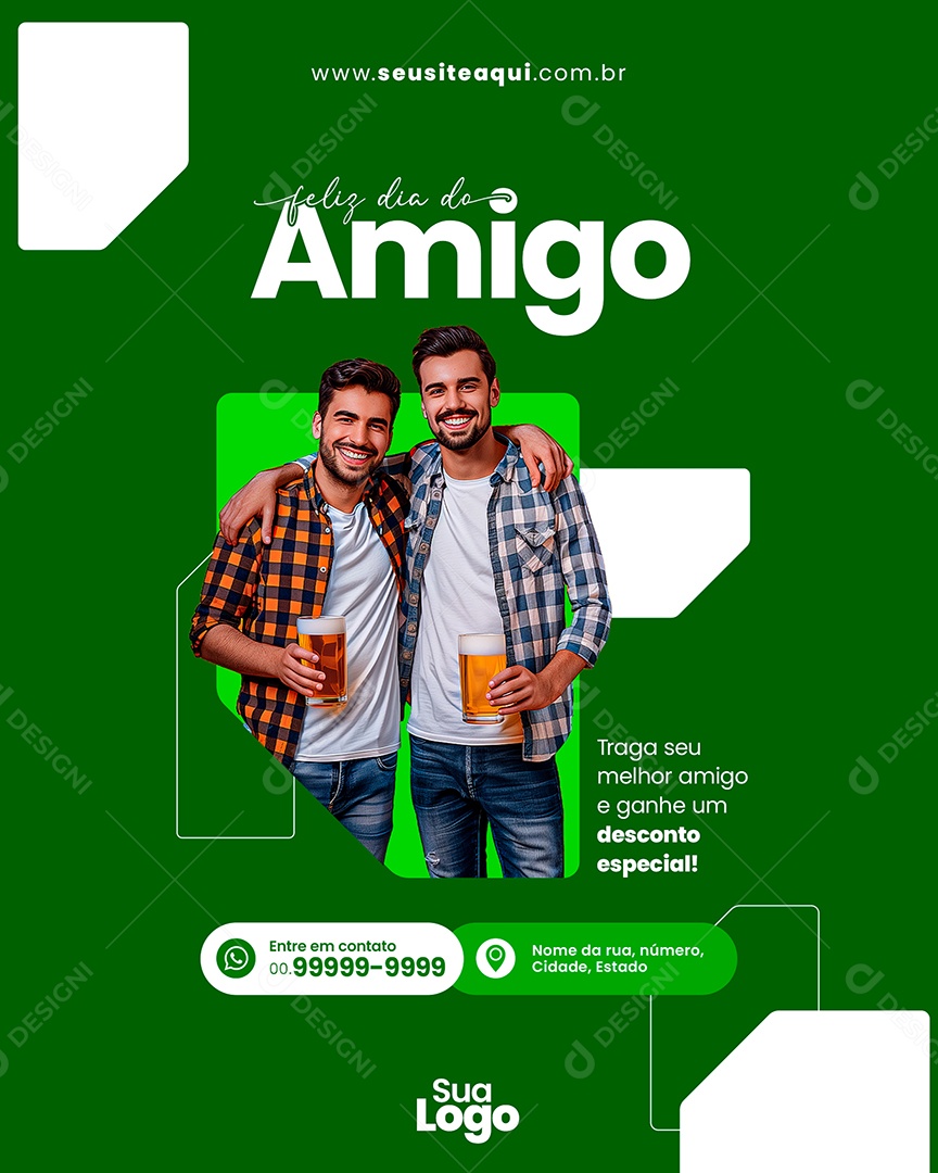 Social Media Posto de Combustível Feliz Dia do Amigo PSD Editável