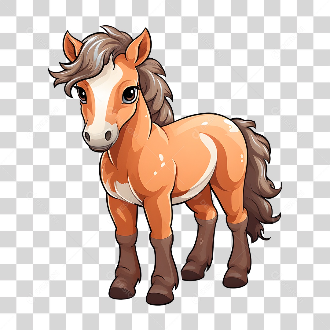 Pônei Castanho PNG Transparente