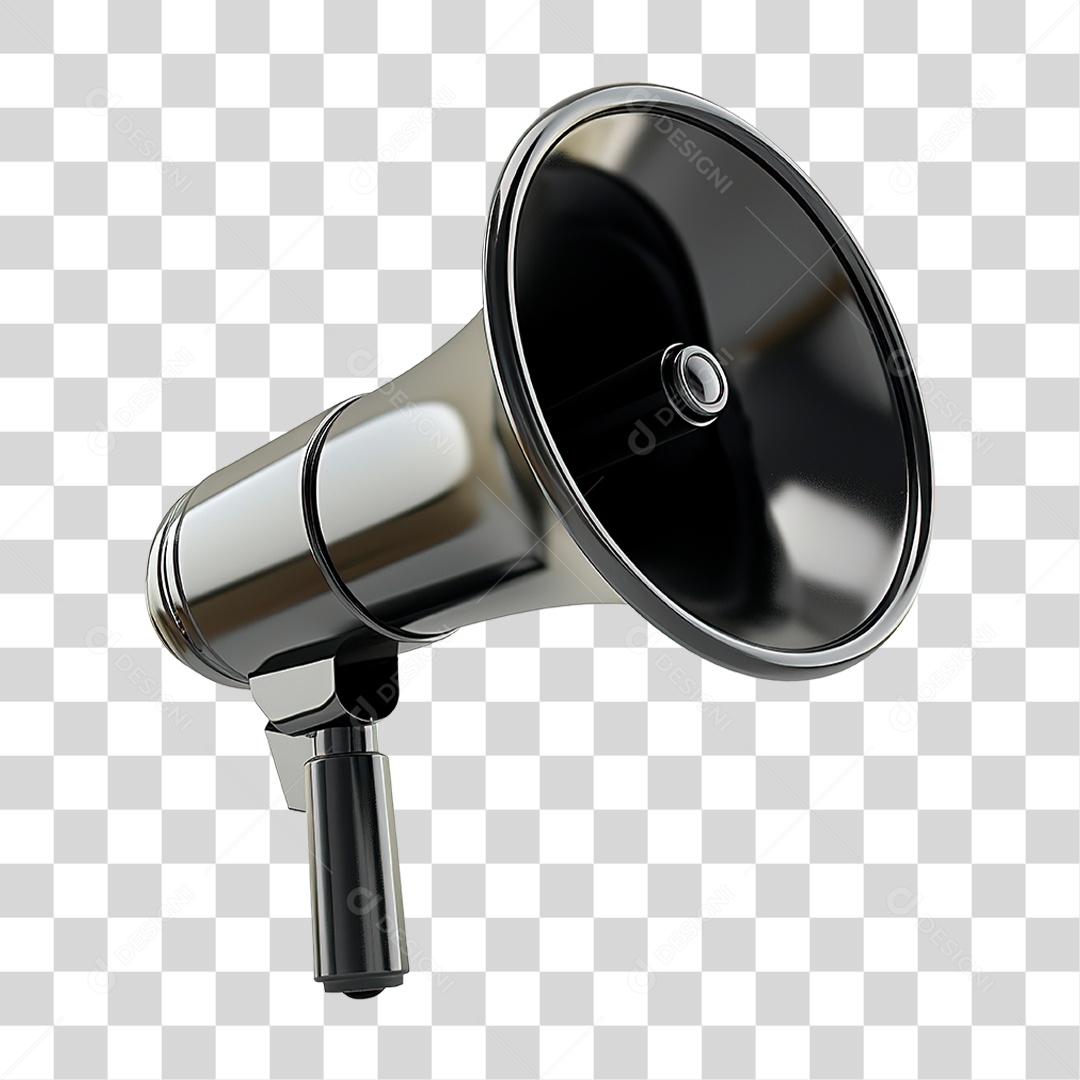 Megafone Preto PNG Transparente