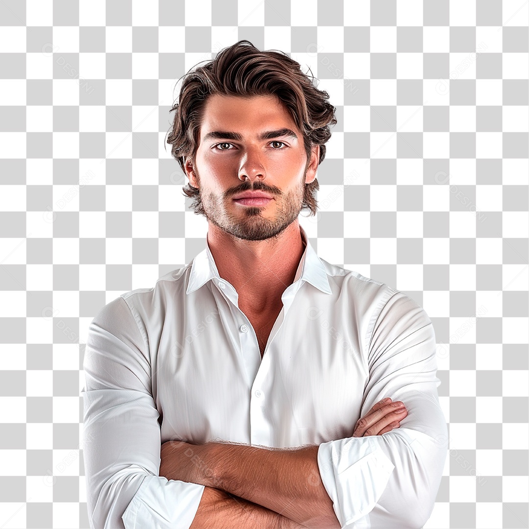 Homem de Braço Cruzados PNG Transparente