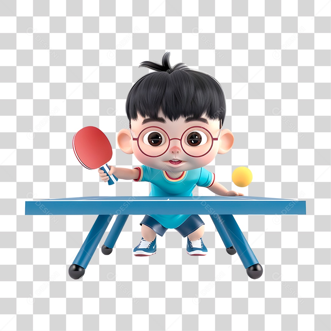 Boy Playing Ping-Pong PNG Transparent
