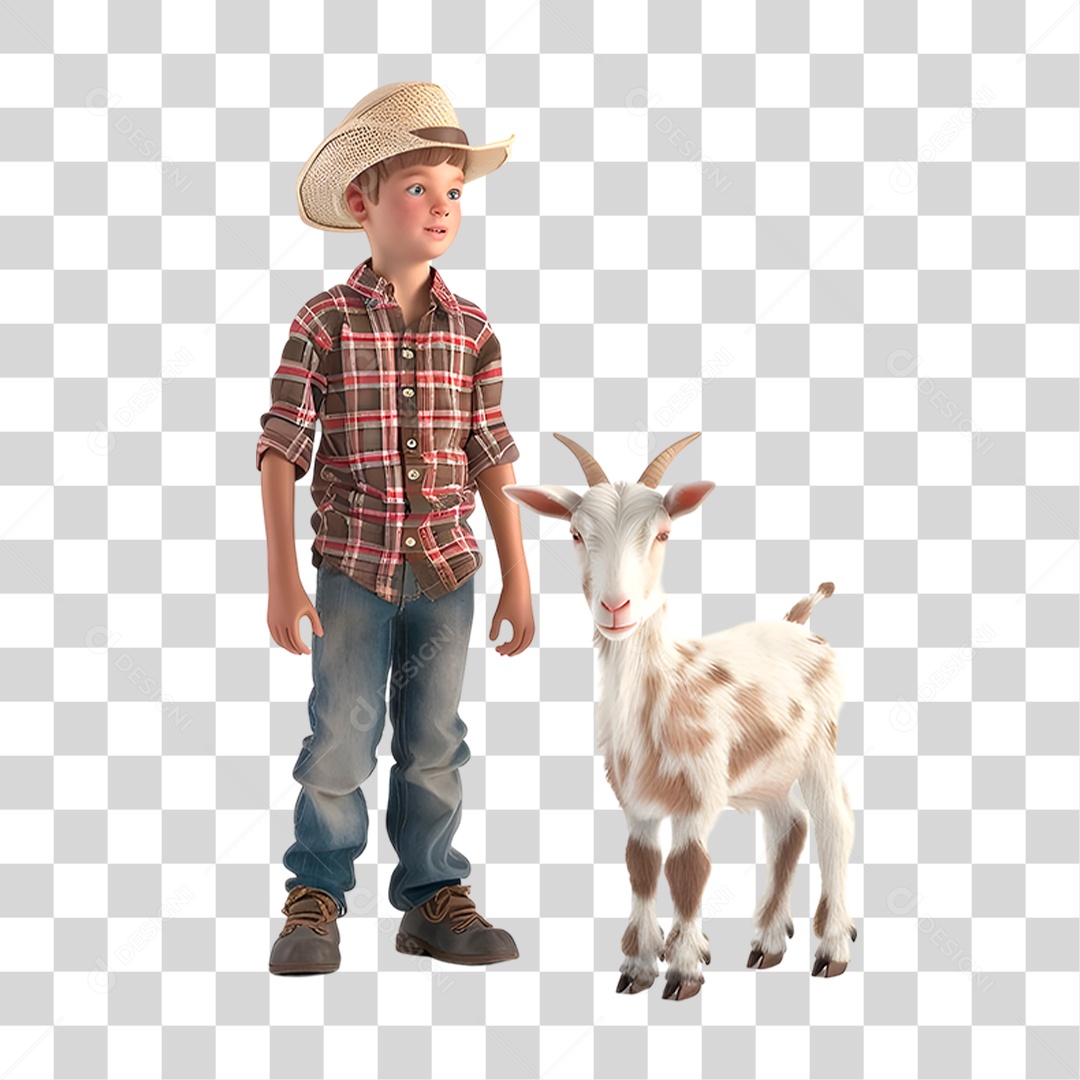 Boy with PNG Cabra Transparent
