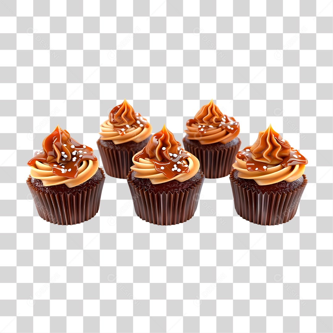Cupcake de Caramelo PNG Transparente