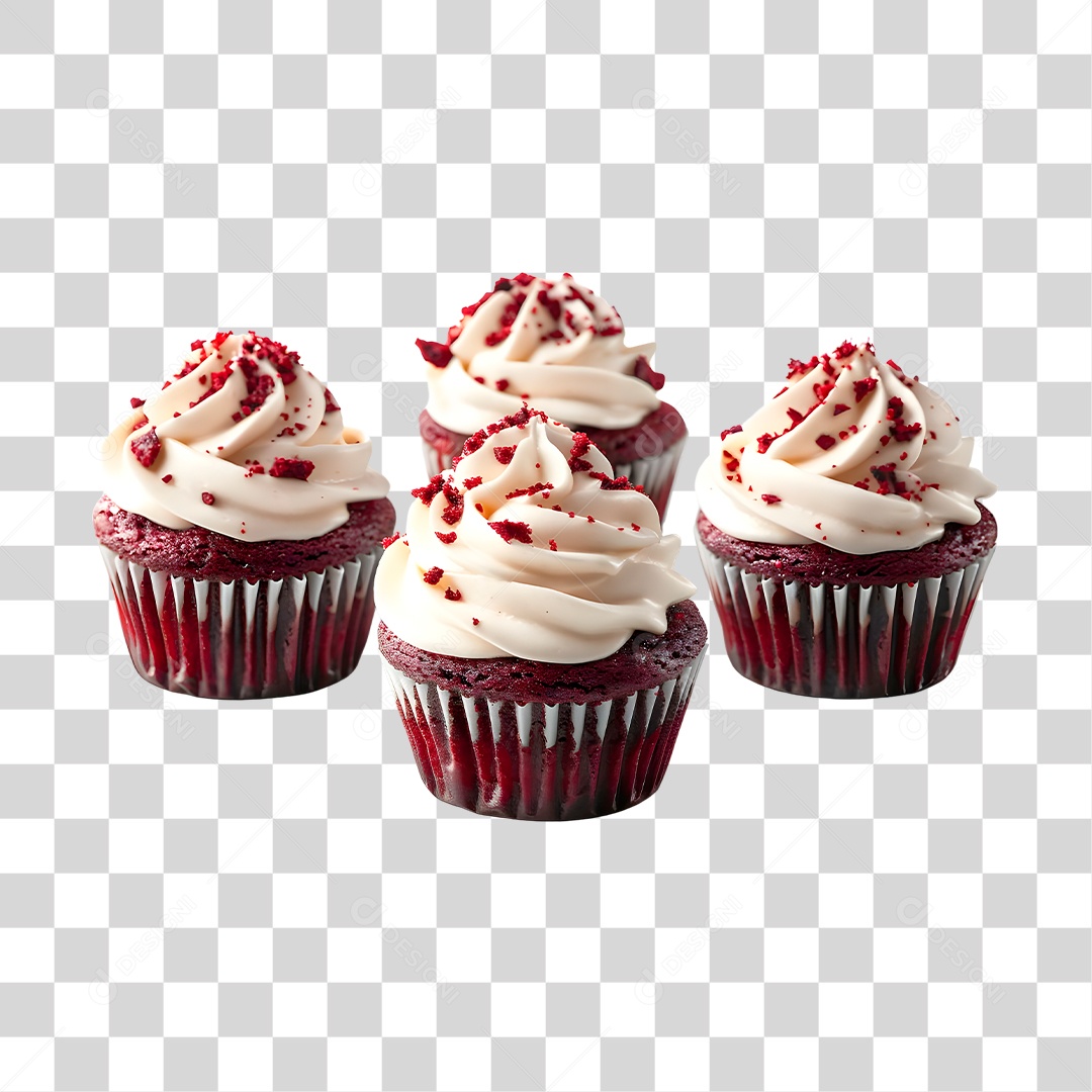 Cupcake de Cereja PNG Transparente