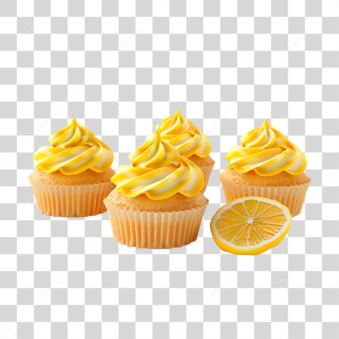 Cupcake de Laranja PNG Transparente