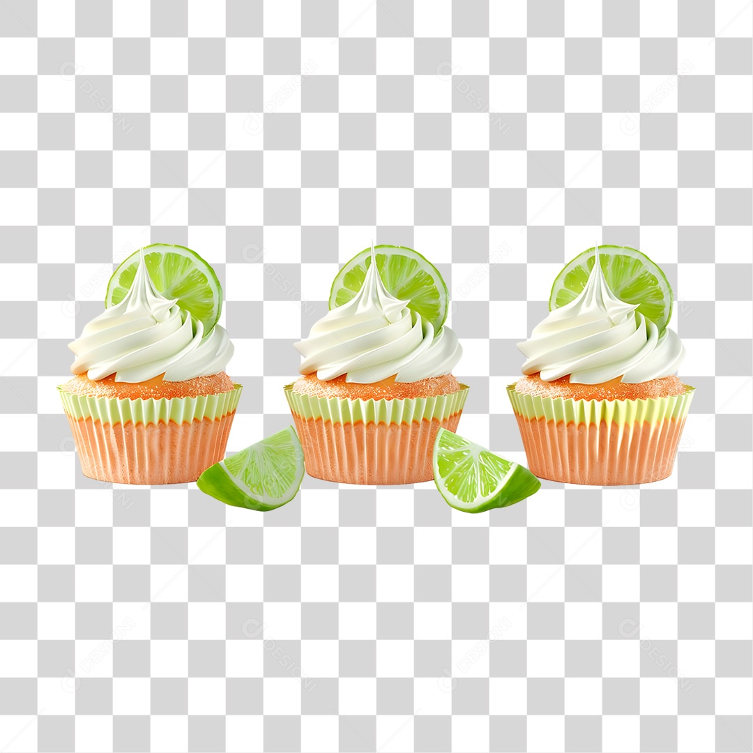 Cupcake de Limão PNG Transparente