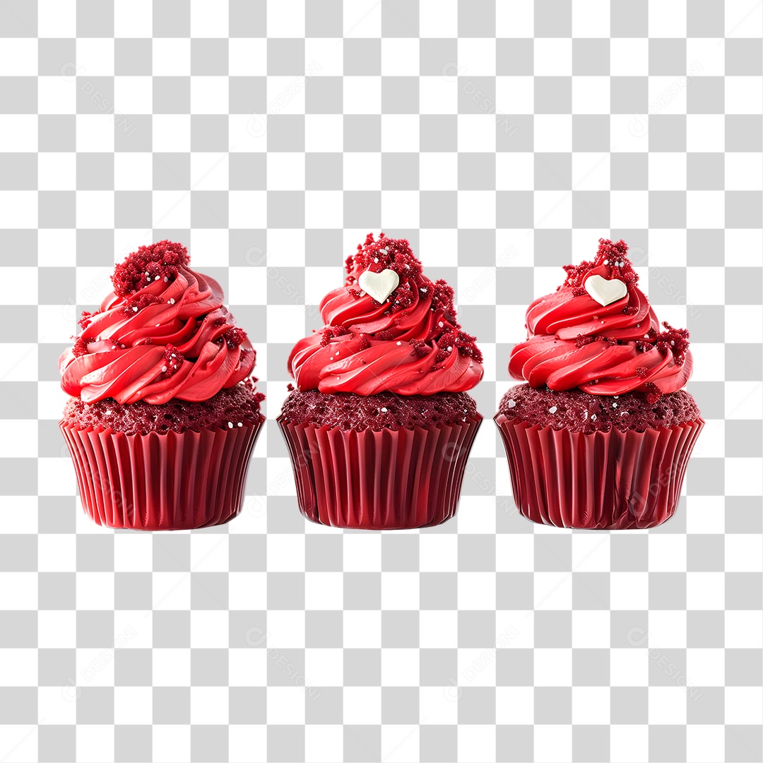 Cupcake de Morango PNG Transparente
