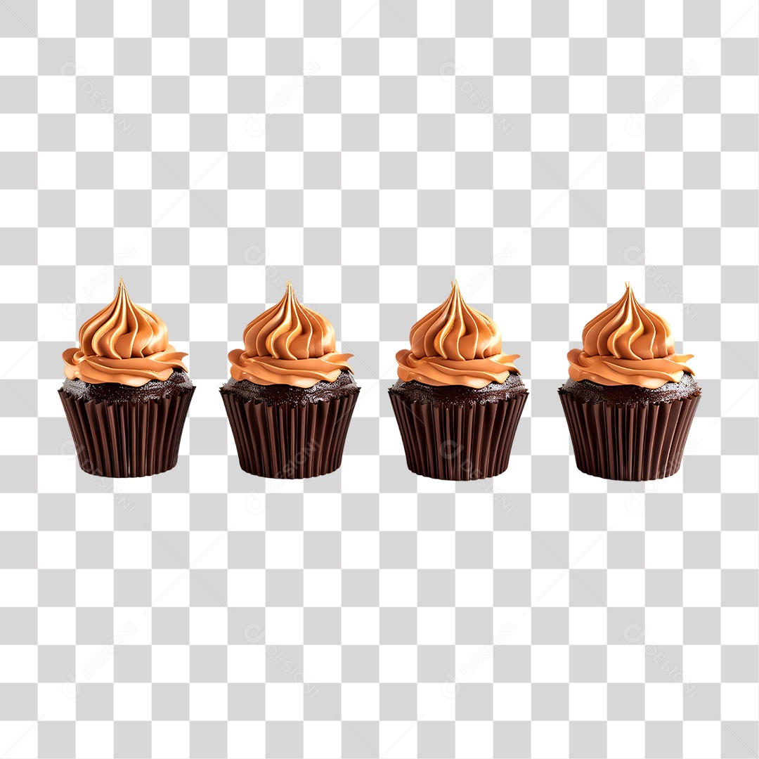 Cupcake de Caramelo PNG Transparente